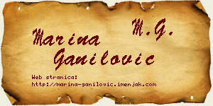 Marina Ganilović vizit kartica